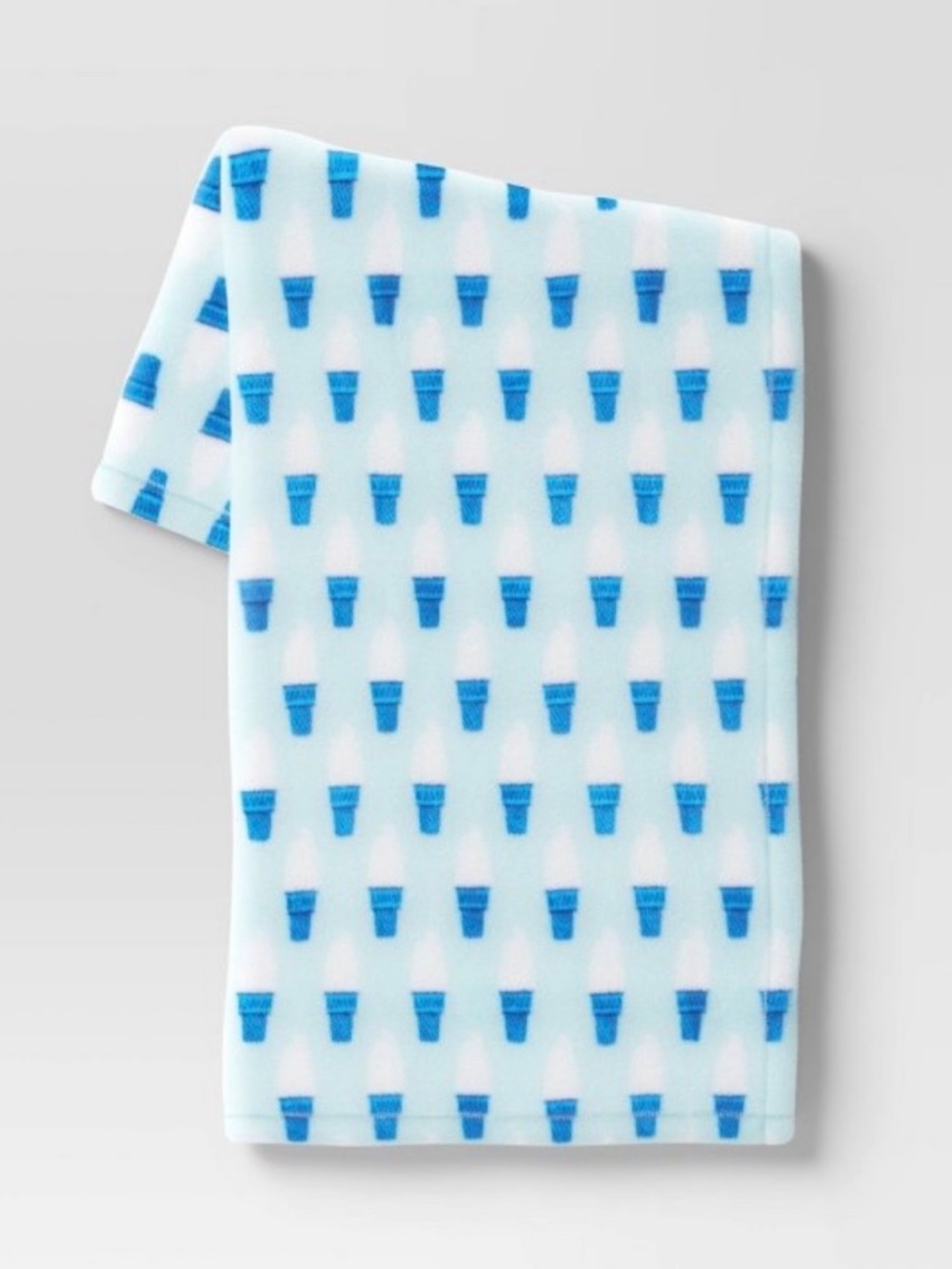 Ice Cream Cone Plush Throw Blanket Blue/White Summer Decor - Target